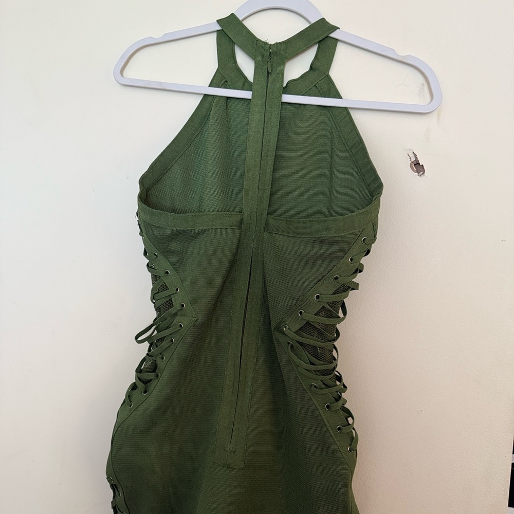 WOW Couture Olive Backless Dress - Picture 2 of 7